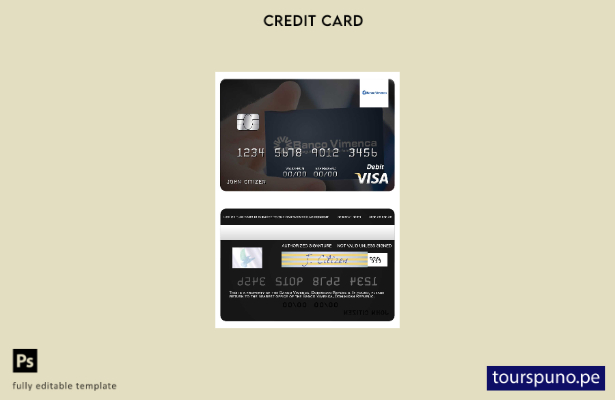 lista para imprimir plantilla de tarjeta de débito visa Banco Vimecan República 